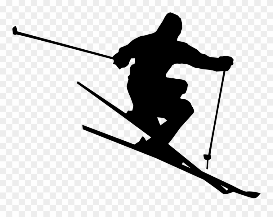 Ski Jump Cliparts 9, Buy Clip Art - Skiing Black And White - Png 