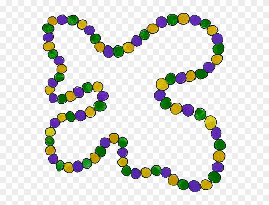Mardi Gras Bead Border Clip Art Decoration With Playing Cards Clip