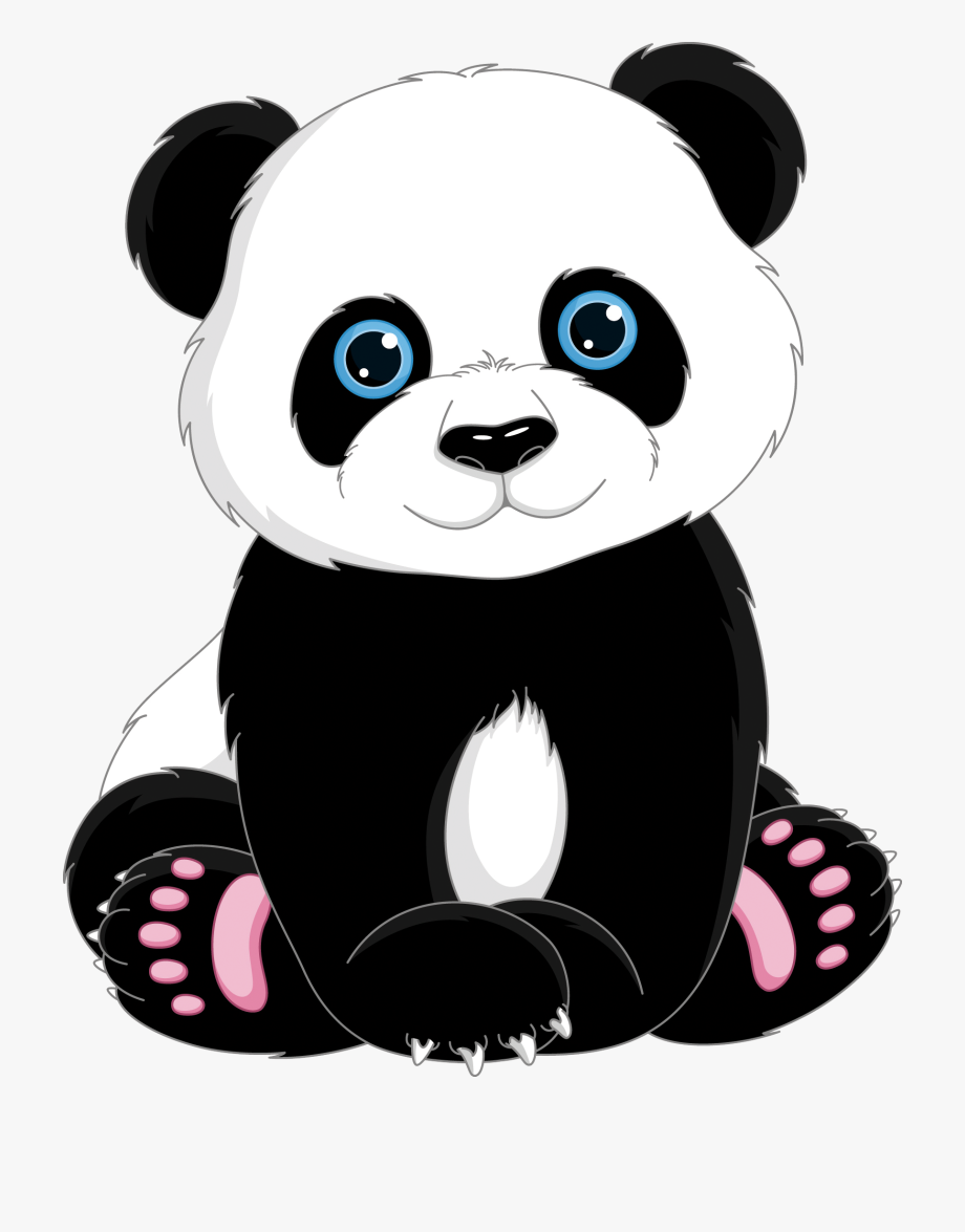Clipart Bear Giant Panda - Cute Panda Cartoon Drawing 