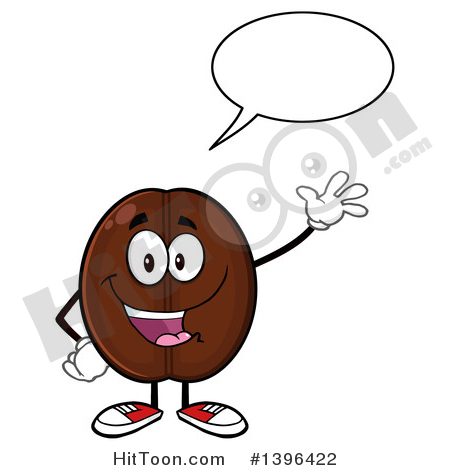 Coffee Bean Character Clipart : Cartoon Coffee Bean Mascot 