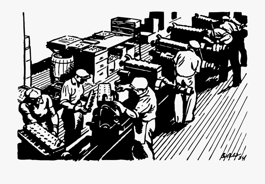 Factory Clipart Industrial Revolution - Assembly Line Clip Art 