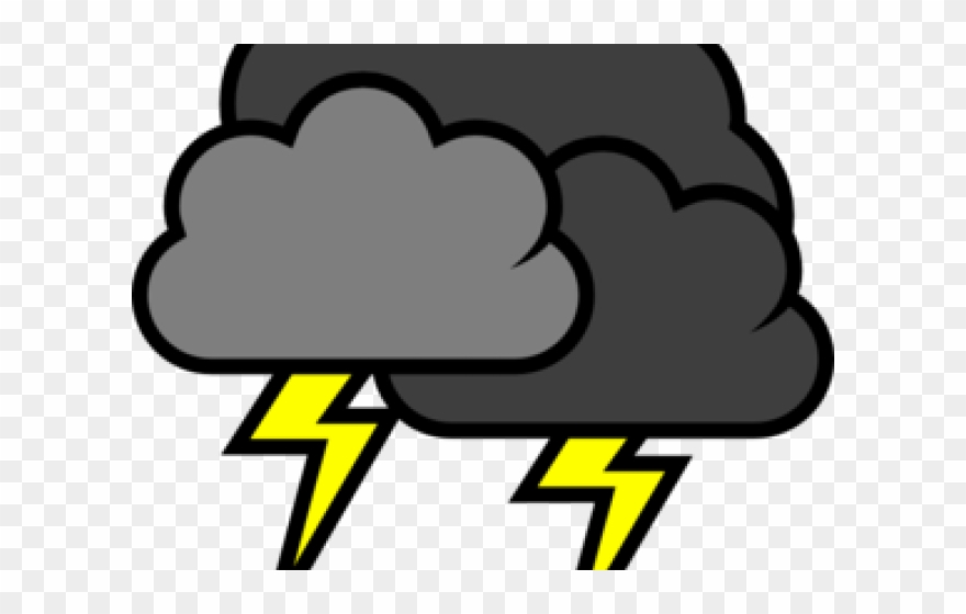 Thunderstorm Cliparts - Storm Cloud With Lightning Clipart - Png 