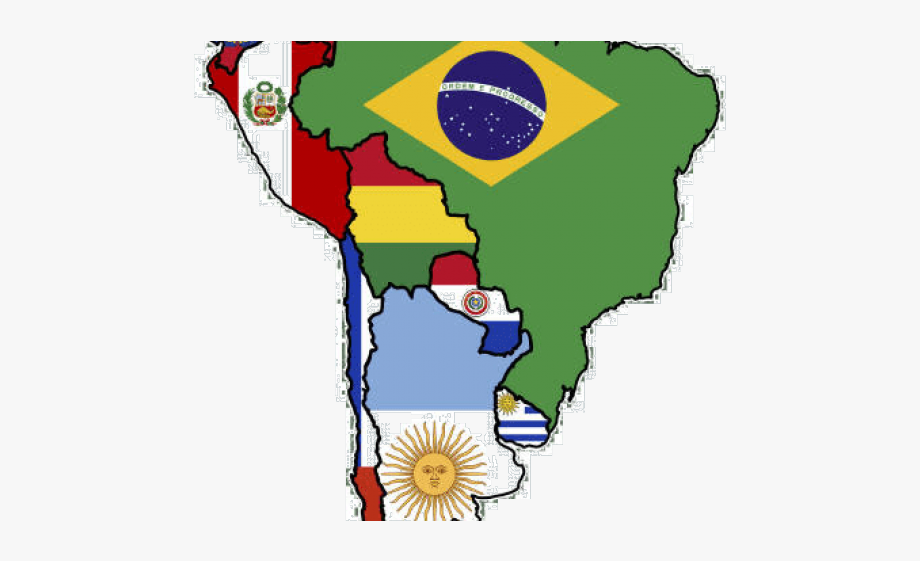 Latin America Map With Flags Clip Art Library