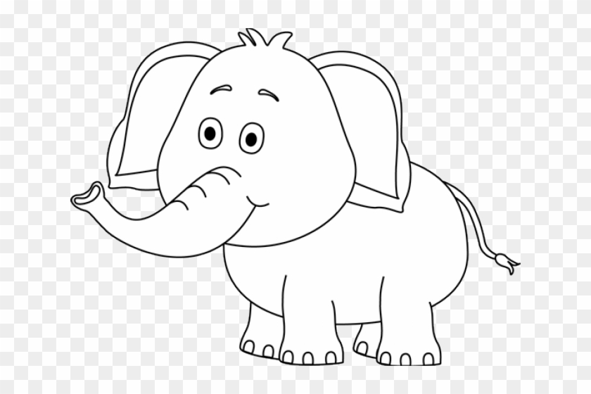 Cute Elephant Clipart - Cute Elephant Clipart Black And White 