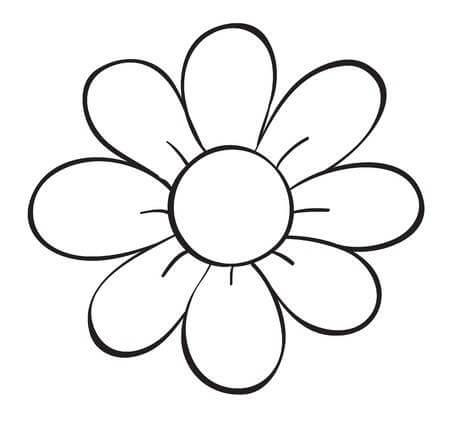 single flower coloring pages - Clip Art Library