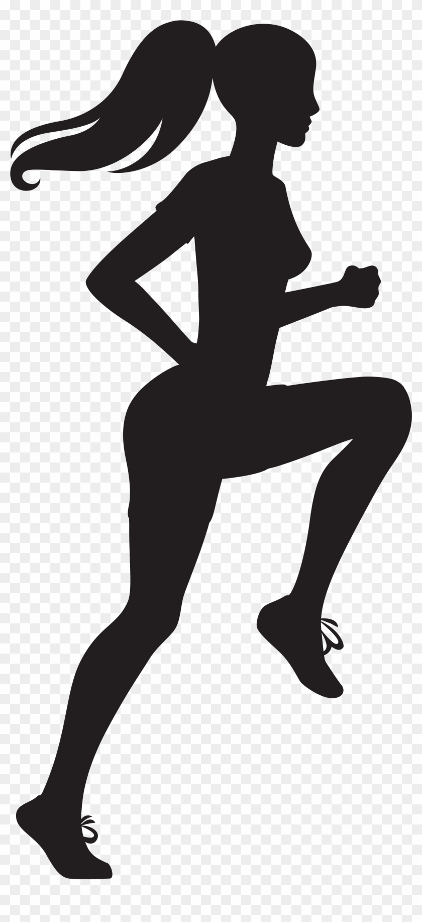 Running Woman Silhouette Transparent Image - Athletics Sports Clip 