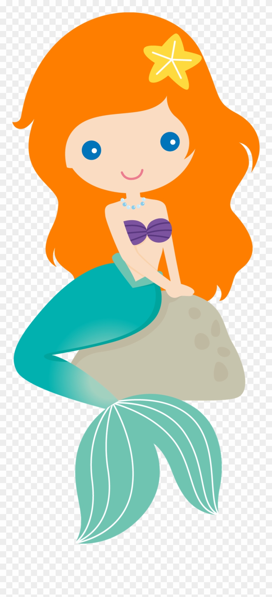Baby Mermaid Clip Art - Mermaid Clipart - Png Download 