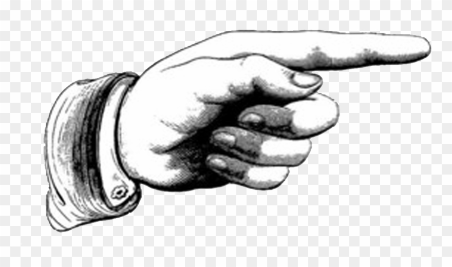 Finger Pointing Up - Hand Pointing Right Side Clipart 