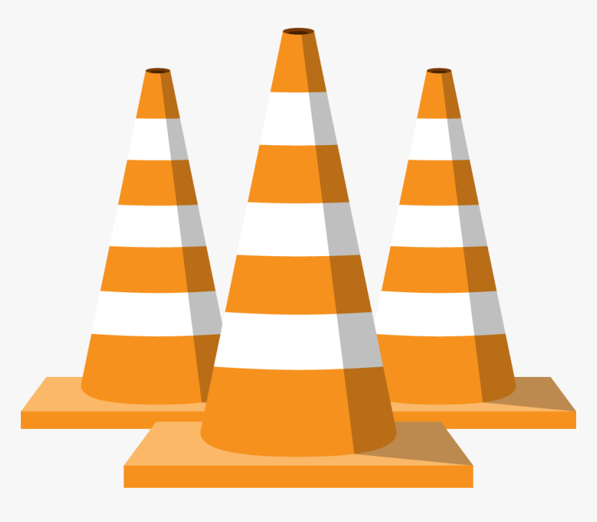 Traffic Cones Triple - Clip Art Traffic Cones, HD Png Download 