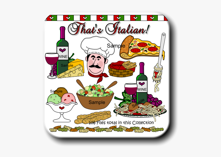 Italian Food Clipart - Italian Food Clip Art Free, HD Png Download 