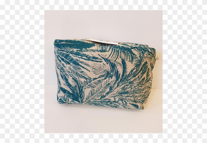 Lara Garlach Large Teal Tropical Leaf Print Wash Bag - Wallet 