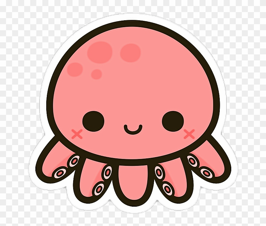 Octopus Cute Tentacles Pink Kawaii Smile Animal Nature - Cute 