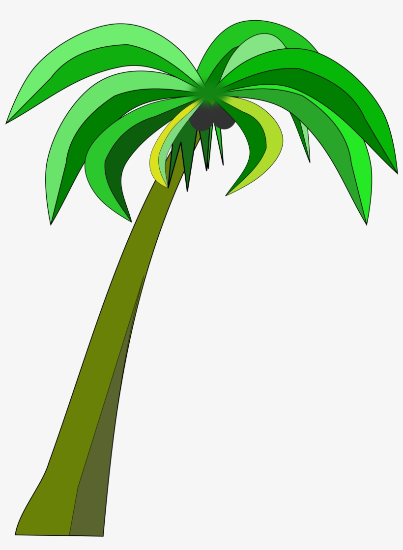 Palm Or Coconut Tree Clipart Black And White Download - Coconut 