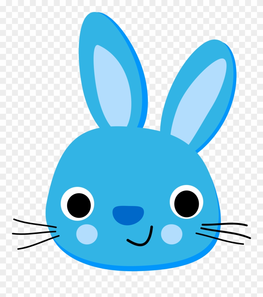 Simple Clipart Bunny - Rabbit Blue - Png Download 