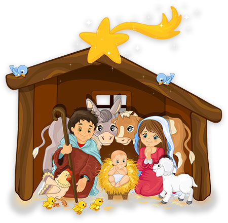 Clipart Christmas - Nativity Scenes - Gift Giving