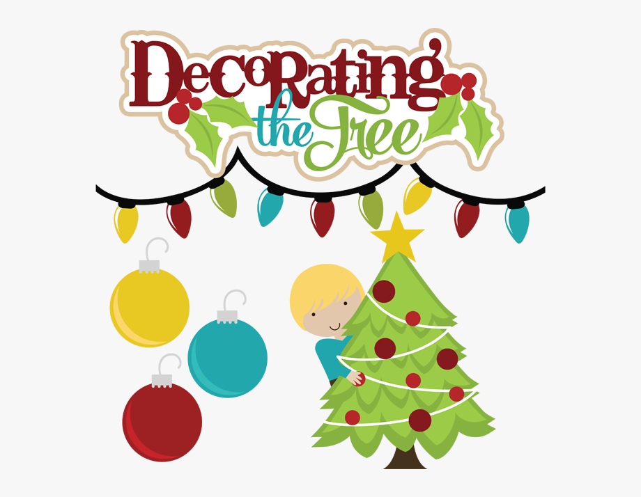 Decoration Clipart Svg - Clip Art Christmas Tree Decorating 