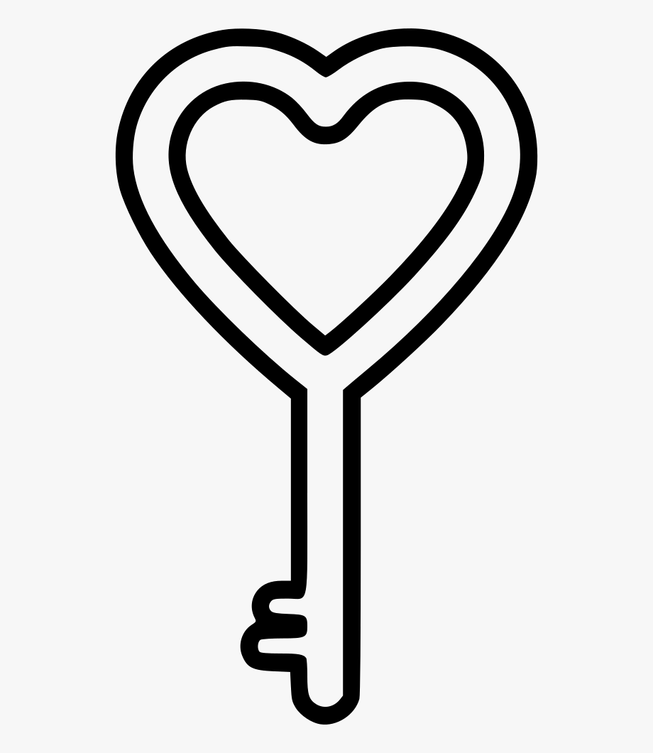 drawing of a heart key - Clip Art Library