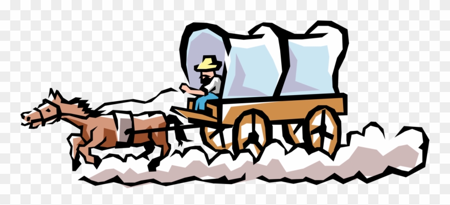 Vector Illustration Of Old West Chuck Wagon Or Chuckwagon 