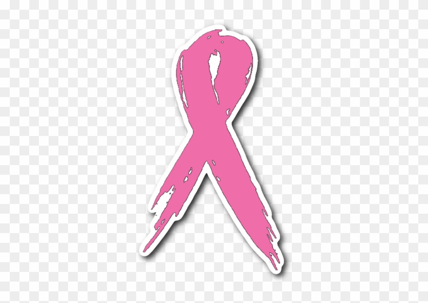 Pink Ribbon Sticker - Ribbon Breast Cancer Clipart 
