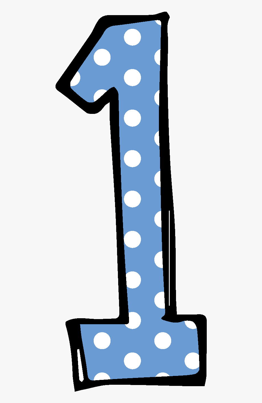 Free Cute Number One Clipart - Polka Dot Number 1 Png 