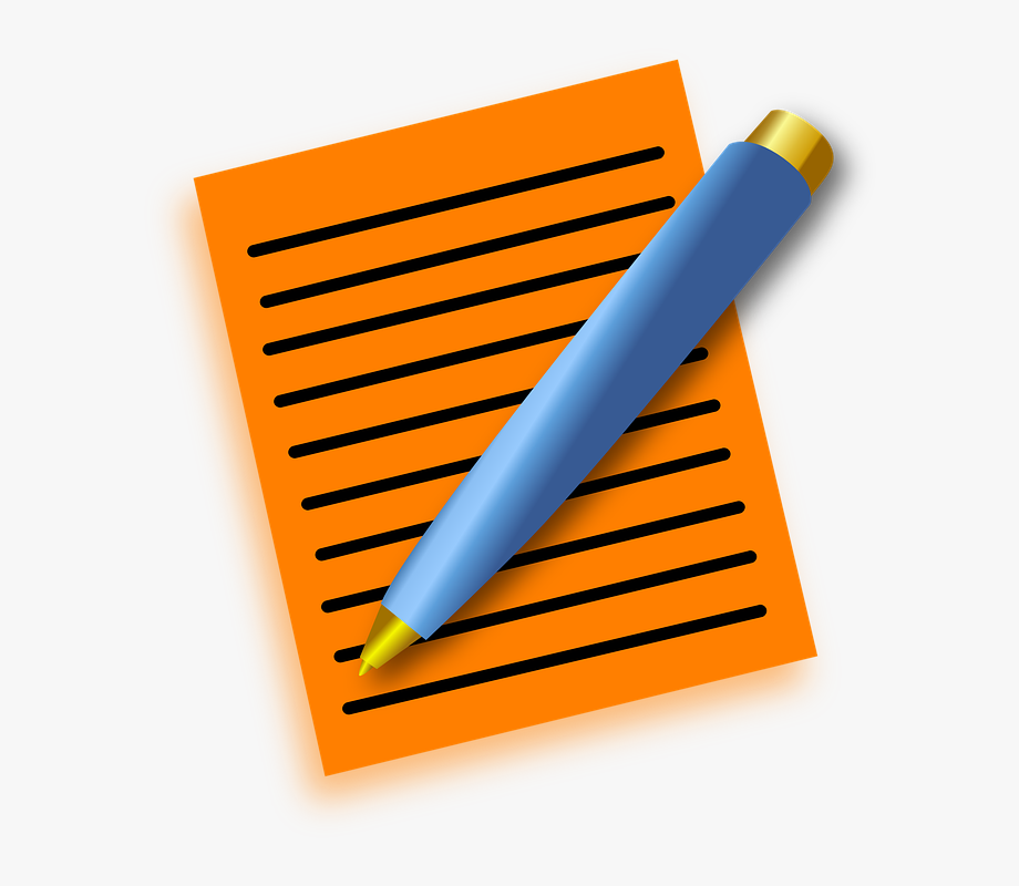 Notepad Clipart Vector - Cartoon Pen And Paper , Transparent 
