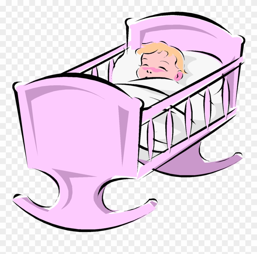 ???�?�?�?�?? - Cartoon Baby In A Crib Clipart 