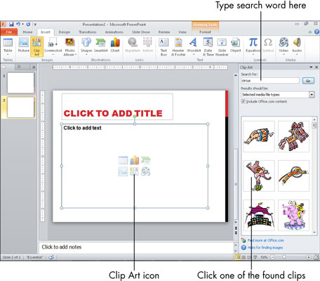 For Seniors: How to Insert Clip Art in a PowerPoint Slide - dummies