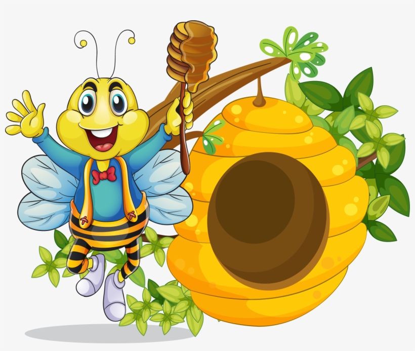 Bee Hive Clipart Pinterest - Beehive And Bee Cartoon Transparent 