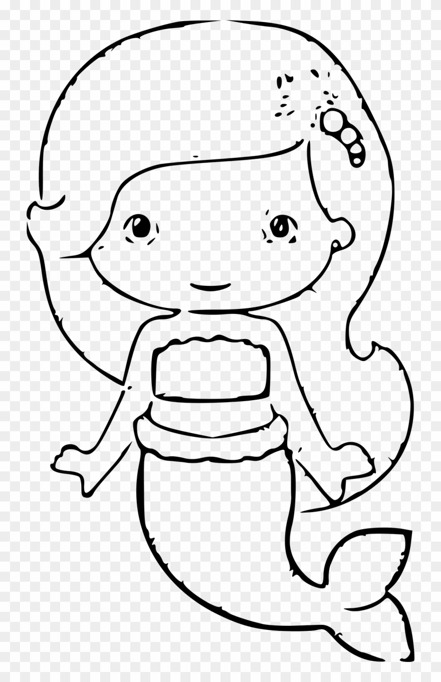 Mermaid Outline Drawing Png Image Clipart 