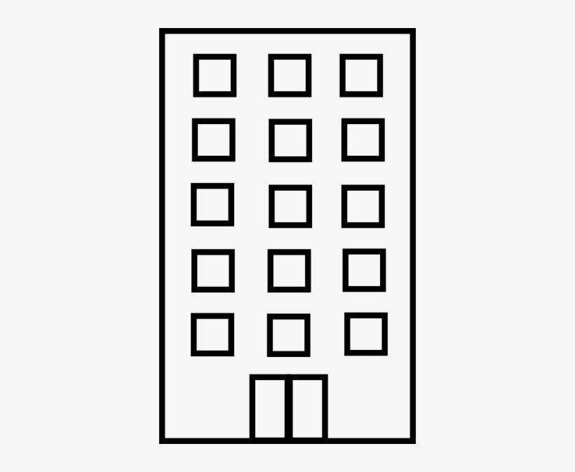 Building Clipart Black And White - Black And White Apartment 