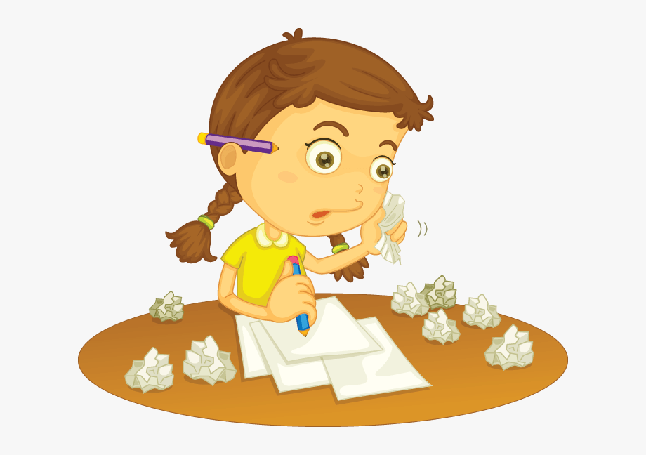 Clipart Girl Doing Homework , Transparent Cartoon, Free Cliparts 