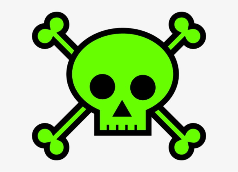 Green Skull Cliparts - Green Skull And Crossbones Clipart 