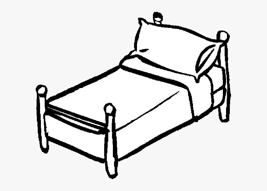 black and white clip art bed - Clip Art Library