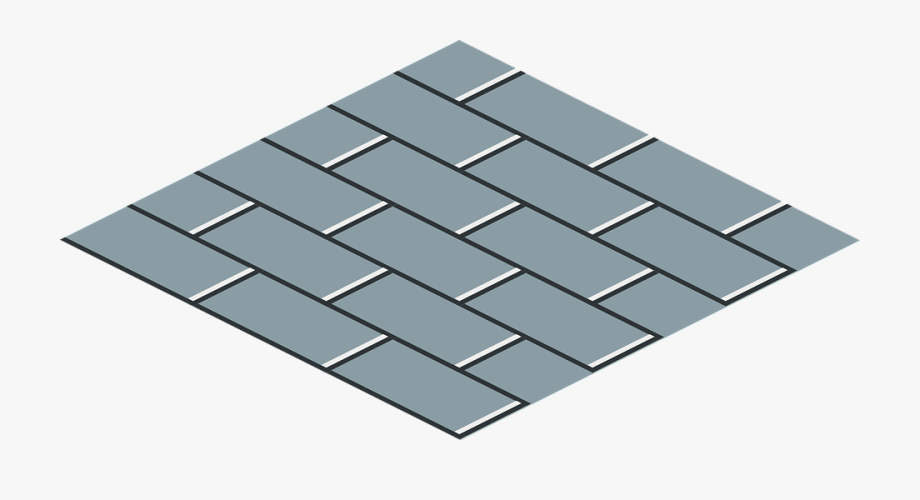 Grey Brick Running Bond Tile Flooring Diamond Shape - Floor Clip 