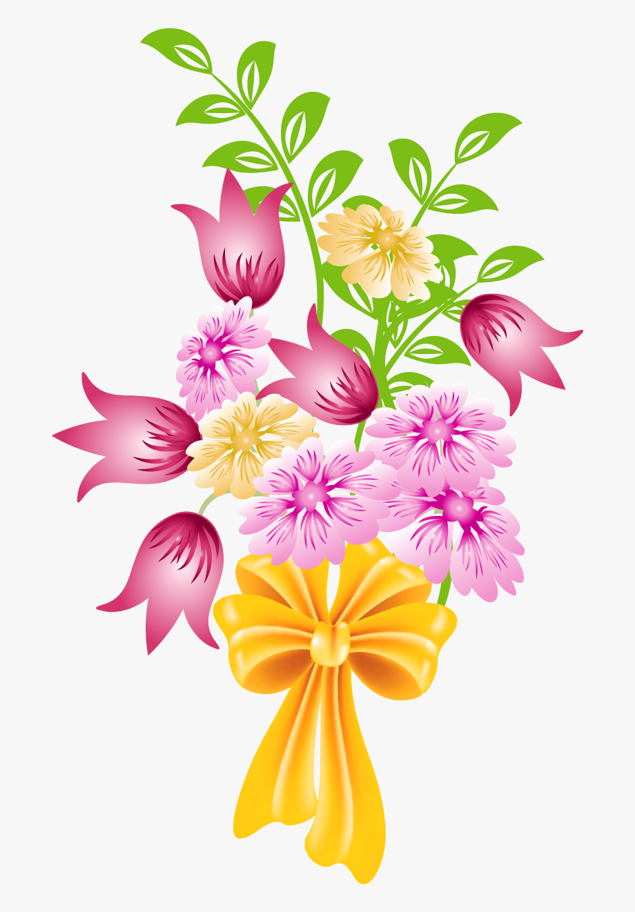 Floral Clipart Bunch - Flower Bouquet Clipart Png , Transparent 