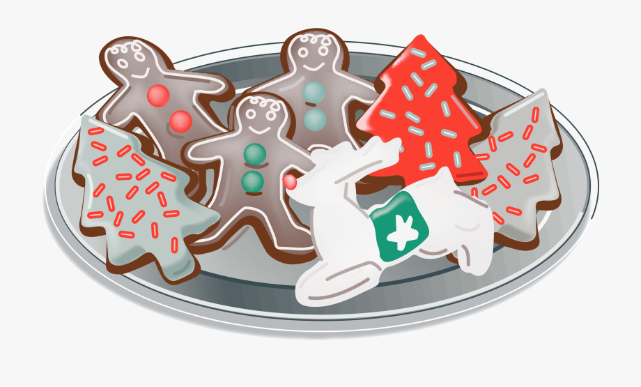 Cookie Clipart Plate Cookie - Christmas Cookies Cartoon Png 