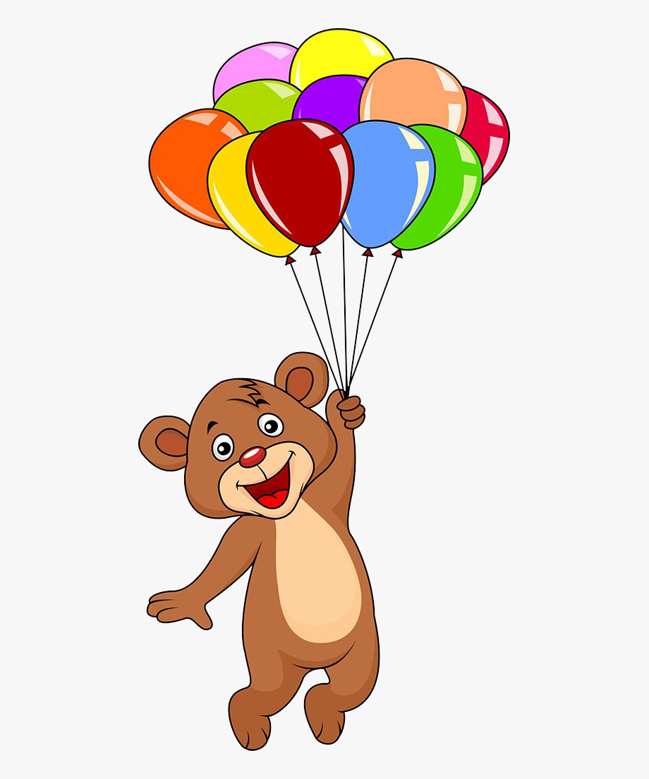 Teddy Bear Balloon Clip Art - Cartoon Bear With Balloons 