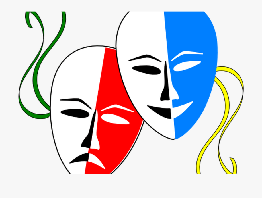 Cartoon Drama Masks Clipart Best - Theatre Masks , Transparent 
