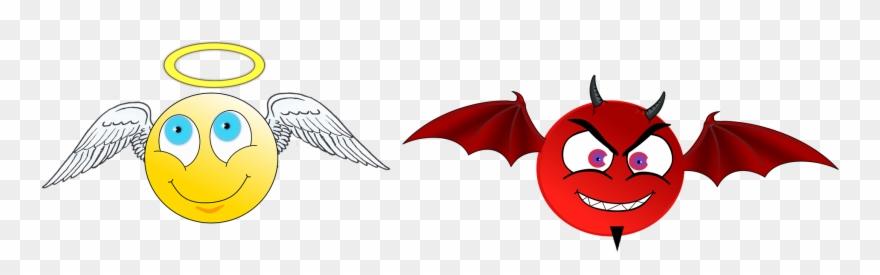 Angels And Demons - Cartoon Angel And Devil Clipart 