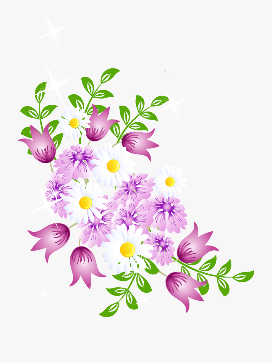 Spring Flower Border Clipart - Spring Flowers Clipart Transparent 