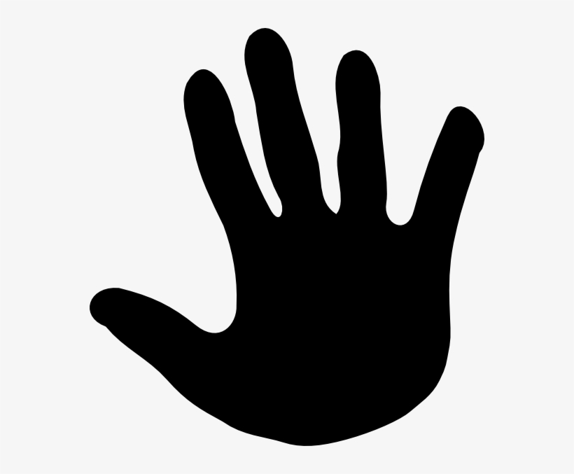 Black Handprint Clip Art - Right Hand Print PNG Image 