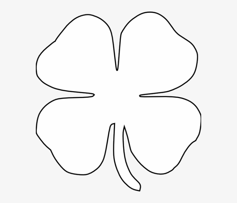 Free St Patricks Day Printables - Four Leaf Clover Clipart Black 