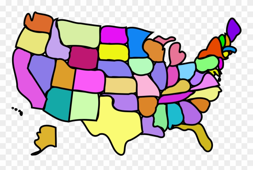 cartoon map of america - Clip Art Library