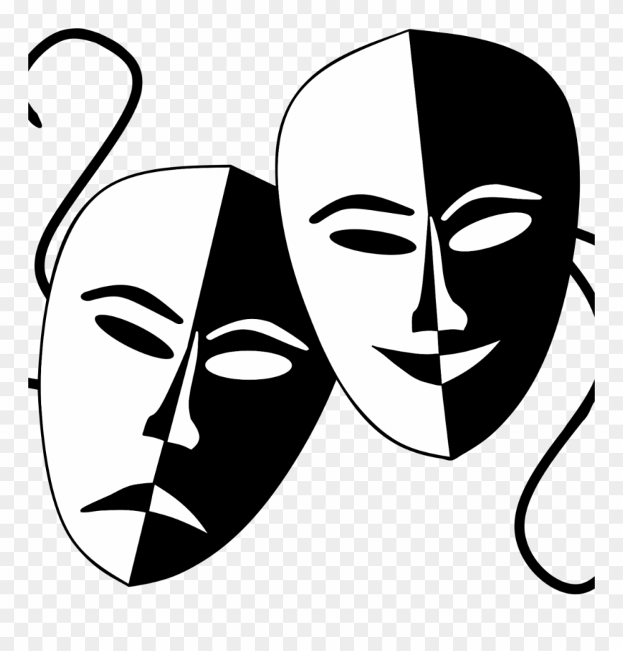 Comedy Tragedy Masks Png - Drama Mask Clipart 