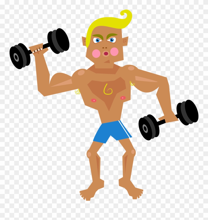 Man Lifting Weights Clip Art - Muscle Man Clipart Png Transparent 