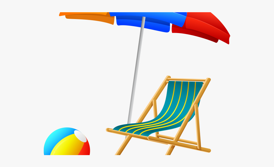 Beach Chair Clipart - Transparent Background Beach Umbrella 