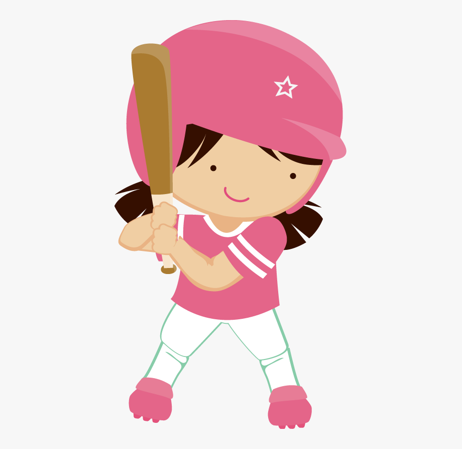 Say Hello - Girl Playing Baseball Clipart , Transparent Cartoon 