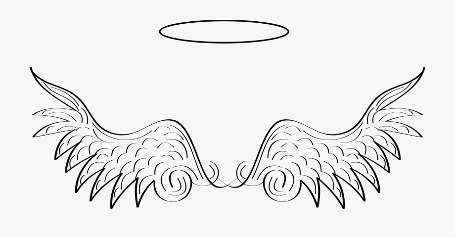 Vector Halo Drawing Angel - Angel Wings Clipart Png Transparent 