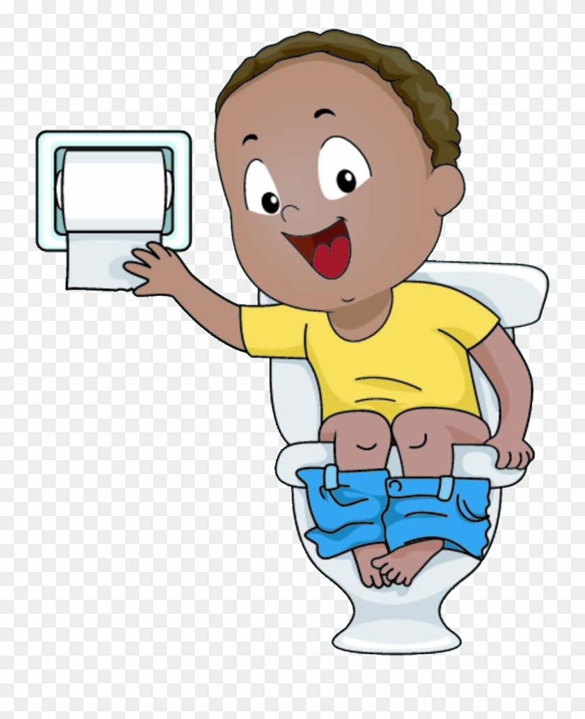Toilet Training Clip Art - Cartoon Boy Sitting On Toilet - Free 