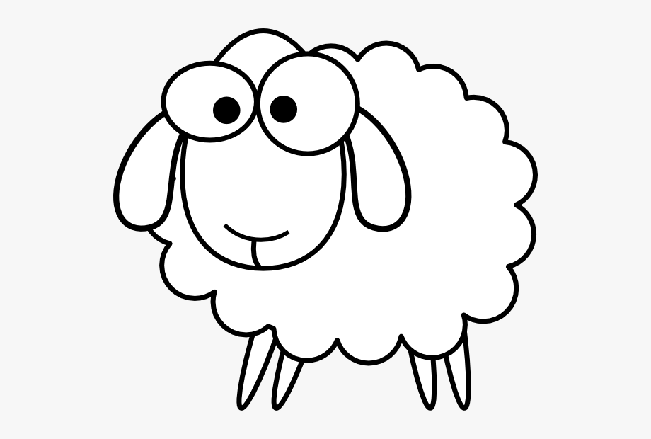 clip art sheep black and white - Clip Art Library